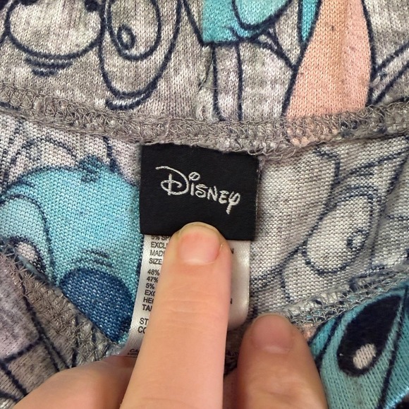 Disney Stitch Sleep Shorts Kids 4–6 Grey All Over Print Drawstring - Picture 2 of 13